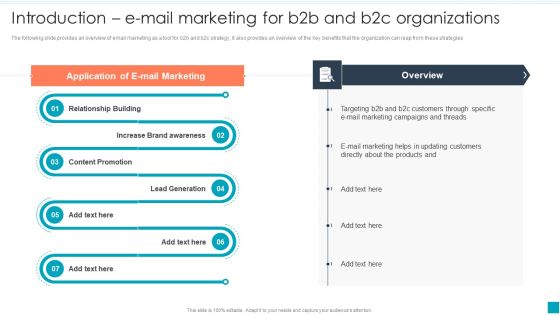 Introduction E Mail Marketing For B2b And Efficient B2B And B2C Marketing Techniques For Organization Demonstration PDF Introduction E Mail Marketing For B2b And Efficient B2B And B2C Marketing Techniques For Organization Demonstration PDF