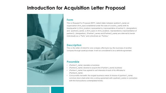Introduction For Acquisition Letter Proposal Ppt Powerpoint Presentation Ideas Professional Introduction For Acquisition Letter Proposal Ppt Powerpoint Presentation Ideas Professional