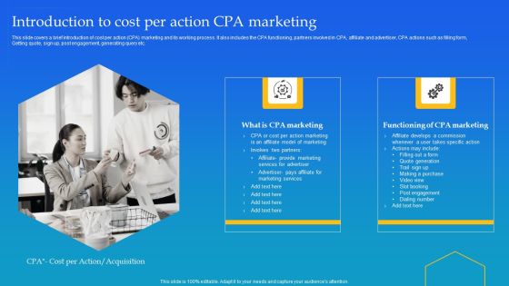 Introduction To Cost Per Action CPA Marketing Ppt Professional Diagrams PDF Introduction To Cost Per Action CPA Marketing Ppt Professional Diagrams PDF