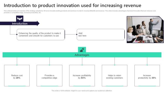 Introduction To Product Innovation Used For Increasing Revenue Brochure PDF