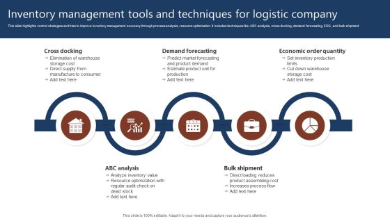 Inventory Management Tools And Techniques For Logistic Company Professional PDF Inventory Management Tools And Techniques For Logistic Company Professional PDF