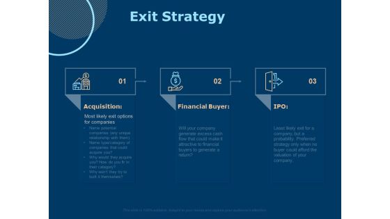 Investing In Start Ups Exit Strategy Ppt Icon Graphics Download PDF