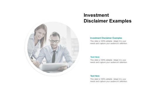 Investment Disclaimer Examples Ppt PowerPoint Presentation Slides Layouts Cpb Pdf