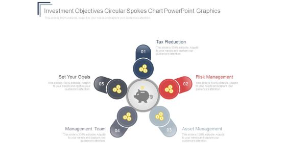 Investment Objectives Circular Spokes Chart Powerpoint Graphics