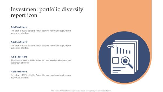 Investment Portfolio Diversify Report Icon Information PDF
