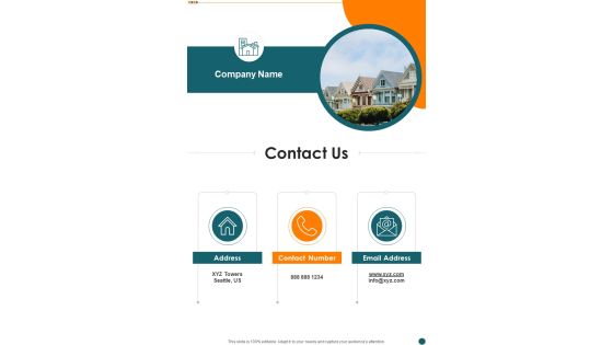 Investment Proposal For Real Estate Development Contact Us One Pager Sample Example Document Investment Proposal For Real Estate Development Contact Us One Pager Sample Example Document