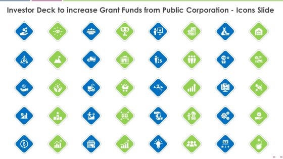 Investor Deck To Increase Grant Funds From Public Corporation Icons Slide Structure PDF Investor Deck To Increase Grant Funds From Public Corporation Icons Slide Structure PDF