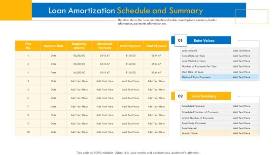 Investor Pitch Deck For Interim Financing Loan Amortization Schedule And Summary Pictures PDF Investor Pitch Deck For Interim Financing Loan Amortization Schedule And Summary Pictures PDF