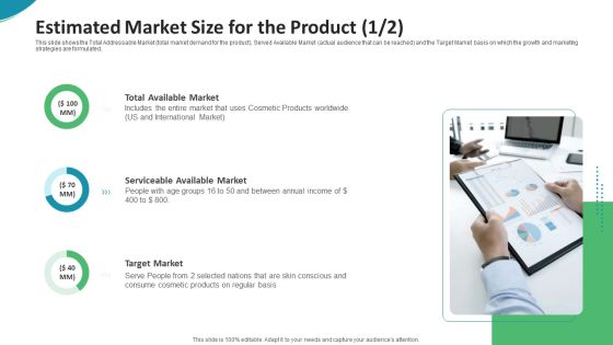 Investor Pitch Deck For Seed Funding From Private Investor Estimated Market Size For The Product Market Background PDF Investor Pitch Deck For Seed Funding From Private Investor Estimated Market Size For The Product Market Background PDF