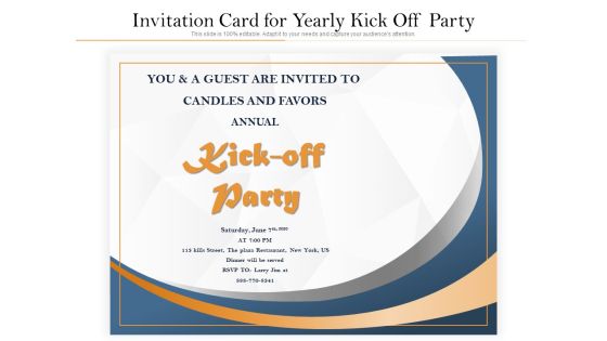 Invitation Card For Yearly Kick Off Party Ppt PowerPoint Presentation File Picture PDF
