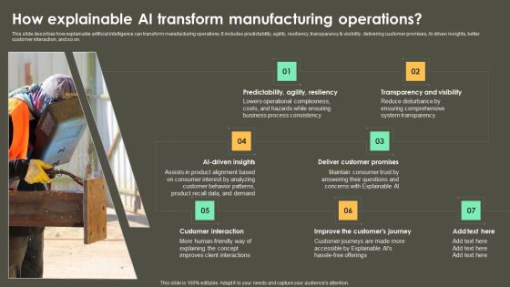 Iot Integration In Manufacturing How Explainable Ai Transform Manufacturing Operations Infographics PDF