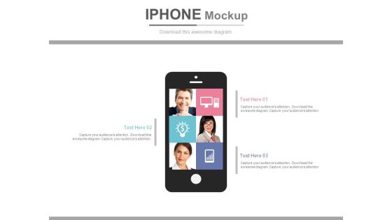 Iphone With Candidate Profiles And Pictures Powerpoint Slides Iphone With Candidate Profiles And Pictures Powerpoint Slides