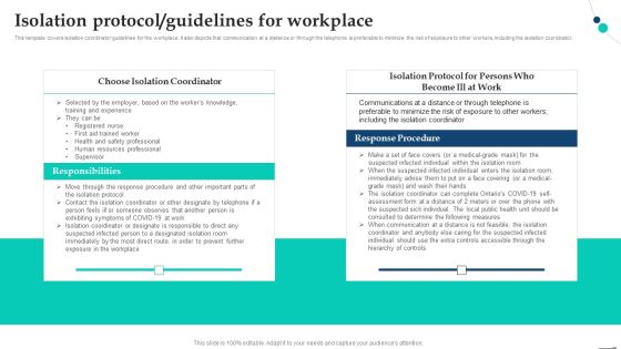 Isolation Protocol Guidelines For Workplace Pandemic Company Playbook Information PDF Isolation Protocol Guidelines For Workplace Pandemic Company Playbook Information PDF