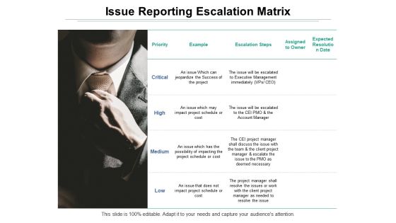 Issue Reporting Escalation Matrix Ppt PowerPoint Presentation Model Introduction Issue Reporting Escalation Matrix Ppt PowerPoint Presentation Model Introduction