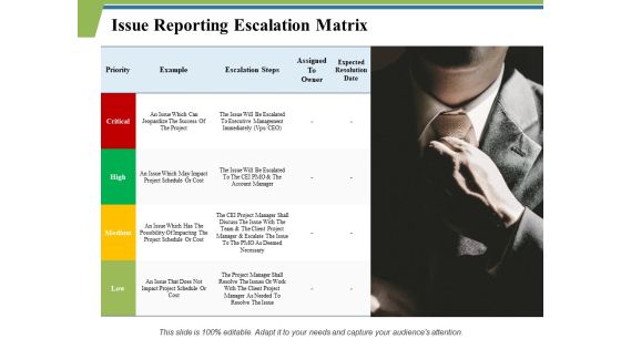 Issue Reporting Escalation Matrix Ppt PowerPoint Presentation Show Templates Issue Reporting Escalation Matrix Ppt PowerPoint Presentation Show Templates