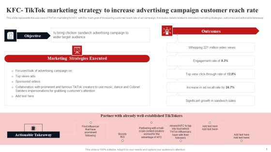 KFC Tiktok Marketing Strategy To Increase Advertising Campaign Customer Reach Rate Infographics PDF KFC Tiktok Marketing Strategy To Increase Advertising Campaign Customer Reach Rate Infographics PDF