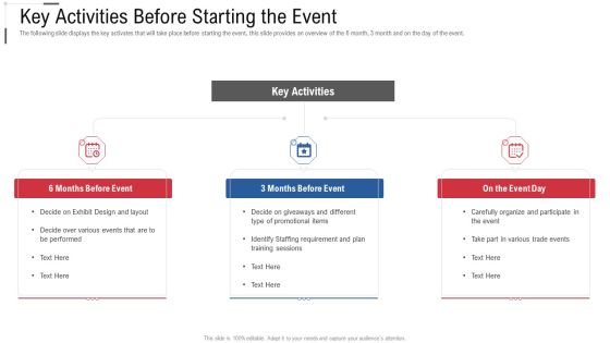 Key Activities Before Starting The Event Slide Online Trade Marketing And Promotion Icons PDF Key Activities Before Starting The Event Slide Online Trade Marketing And Promotion Icons PDF