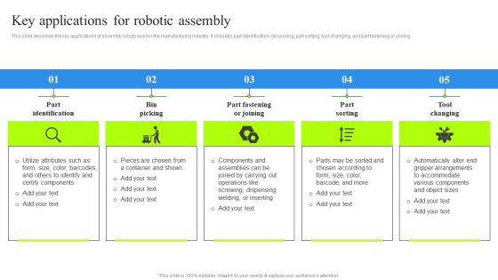 Key Applications For Robotic Assembly Themes PDF Key Applications For Robotic Assembly Themes PDF