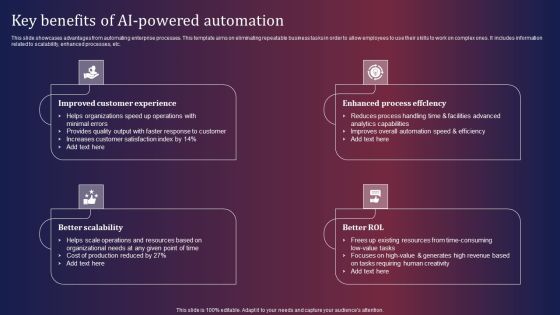Key Benefits Of AI Powered Automation Inspiration PDF