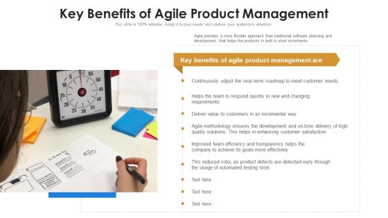 Key Benefits Of Agile Product Management Ppt PowerPoint Presentation File Display PDF