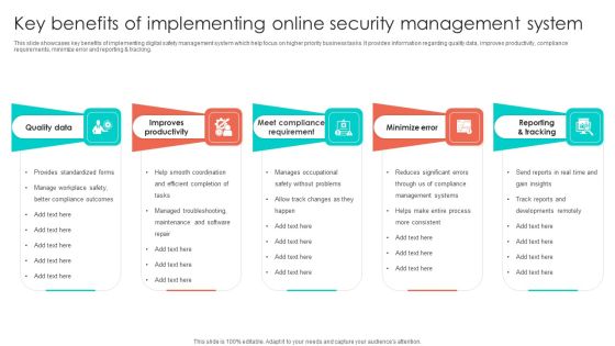 Key Benefits Of Implementing Online Security Management System Infographics PDF Key Benefits Of Implementing Online Security Management System Infographics PDF