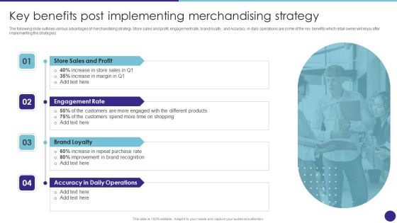 Key Benefits Post Implementing Merchandising Strategy Retail Merchandising Techniques Download PDF