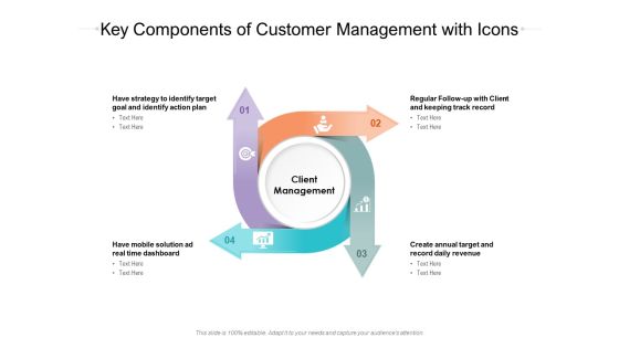 Key Components Of Customer Management With Icons Ppt PowerPoint Presentation Styles Smartart Key Components Of Customer Management With Icons Ppt PowerPoint Presentation Styles Smartart