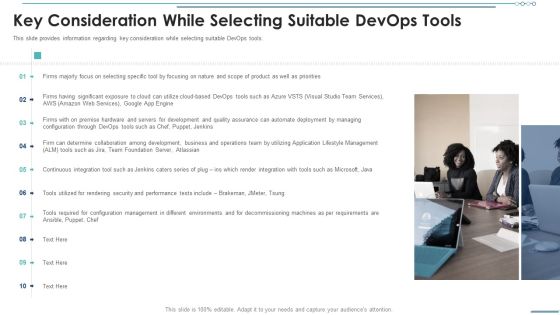 Key Consideration While Selecting Suitable Devops Tools Introduction PDF Key Consideration While Selecting Suitable Devops Tools Introduction PDF