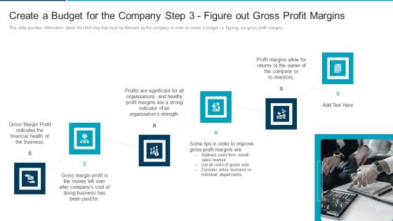 Key Elements And Techniques Of A Budgeting System Create A Budget For The Company Step 3 Figure Out Gross Profit Margins Mockup PDF Key Elements And Techniques Of A Budgeting System Create A Budget For The Company Step 3 Figure Out Gross Profit Margins Mockup PDF