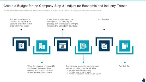 Key Elements And Techniques Of A Budgeting System Create A Budget For The Company Step 8 Adjust For Economic And Industry Trends Template PDF