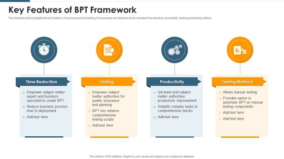 Key Features Of BPT Framework Mockup PDF