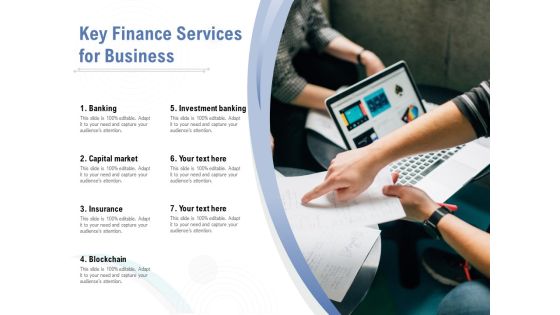 Key Finance Services For Business Ppt PowerPoint Presentation Ideas Graphics