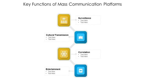 Key Functions Of Mass Communication Platforms Ppt PowerPoint Presentation File Outline PDF