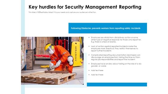 Key Hurdles For Security Management Reporting Ppt PowerPoint Presentation Styles Graphic Tips PDF Key Hurdles For Security Management Reporting Ppt PowerPoint Presentation Styles Graphic Tips PDF