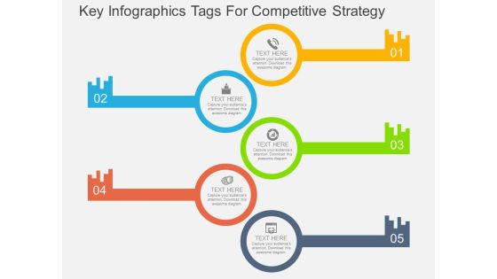 Key Infographics Tags For Competitive Strategy Powerpoint Template