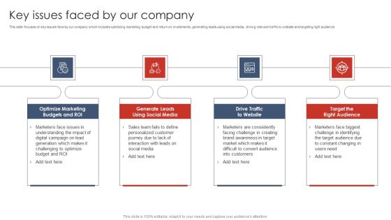 Key Issues Faced By Our Company Digital Marketing Strategy Deployment Demonstration PDF Key Issues Faced By Our Company Digital Marketing Strategy Deployment Demonstration PDF