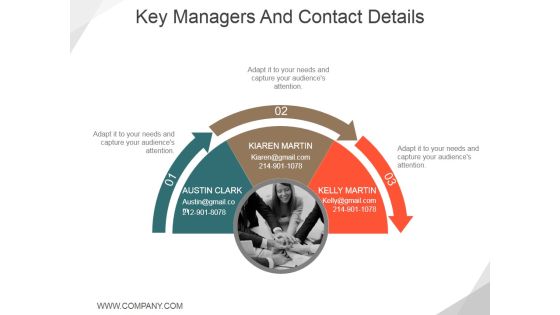 Key Managers And Contact Details Ppt PowerPoint Presentation Portfolio Example Topics
