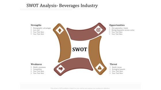Key Metrics Hotel Administration Management SWOT Analysis Beverages Industry Portrait PDF