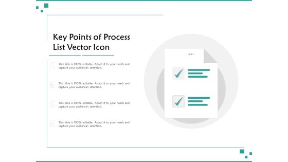 Key Points Of Process List Vector Icon Ppt PowerPoint Presentation File Pictures PDF