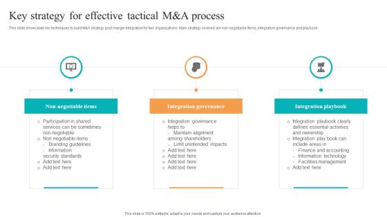 Key Strategy For Effective Tactical M And A Process Ppt Show Background Images PDF Key Strategy For Effective Tactical M And A Process Ppt Show Background Images PDF