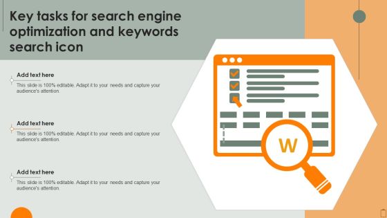Key Tasks For Search Engine Optimization And Keywords Search Icon Graphics PDF Key Tasks For Search Engine Optimization And Keywords Search Icon Graphics PDF