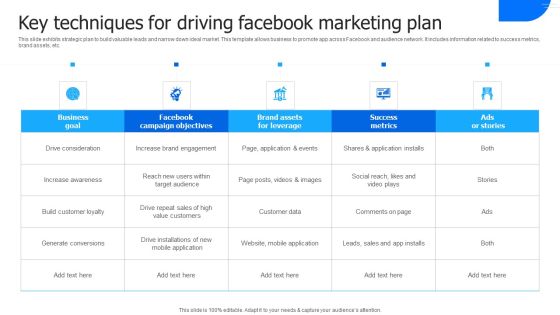 Key Techniques For Driving Facebook Marketing Plan Inspiration PDF Key Techniques For Driving Facebook Marketing Plan Inspiration PDF
