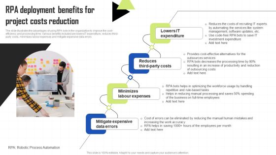 Key Techniques To Enhance Cost Efficiency RPA Deployment Benefits For Project Costs Reduction Infographics PDF Key Techniques To Enhance Cost Efficiency RPA Deployment Benefits For Project Costs Reduction Infographics PDF