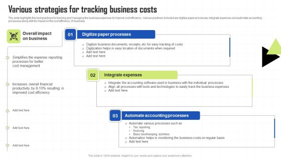 Key Techniques To Enhance Cost Efficiency Various Strategies For Tracking Business Costs Formats PDF Key Techniques To Enhance Cost Efficiency Various Strategies For Tracking Business Costs Formats PDF