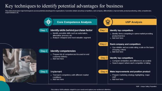 Key Techniques To Identify Potential Advantages For Business Tactics To Gain Sustainable Competitive Edge Formats PDF Key Techniques To Identify Potential Advantages For Business Tactics To Gain Sustainable Competitive Edge Formats PDF