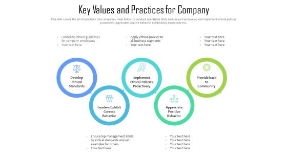 Key Values And Practices For Company Ppt PowerPoint Presentation Gallery Example Topics PDF Key Values And Practices For Company Ppt PowerPoint Presentation Gallery Example Topics PDF