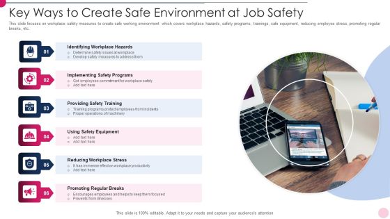 Key Ways To Create Safe Environment At Job Safety Background PDF Key Ways To Create Safe Environment At Job Safety Background PDF