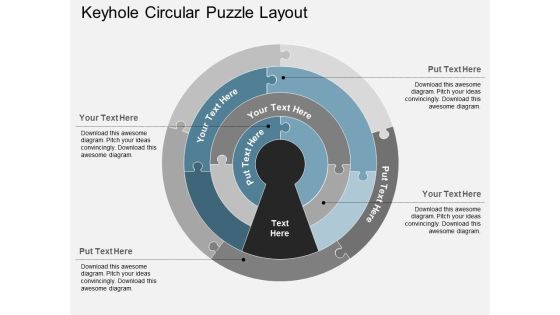 Keyhole Circular Puzzle Layout Powerpoint Templates