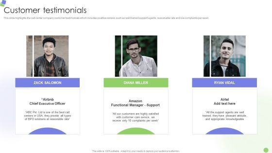 Knowledge Process Outsourcing Company Profile Customer Testimonials Icons PDF Knowledge Process Outsourcing Company Profile Customer Testimonials Icons PDF