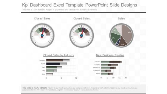 Kpi Dashboard Excel Template Powerpoint Slide Designs